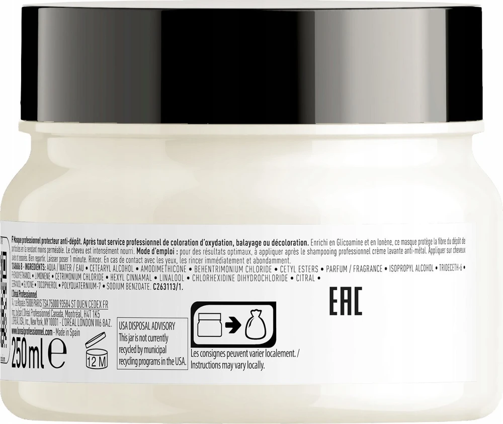 L’Oreal Paris L'OREAL PROFESSIONNEL_Metal Detox Mask plaukų apsauginė kaukė po dažymo procedūros 250ml