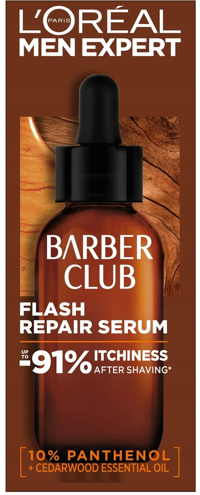 L'Oreal Paris Men Expert Barber Club Flash Repair Serum veido serumas po skutimosi vyrams, 30 ml