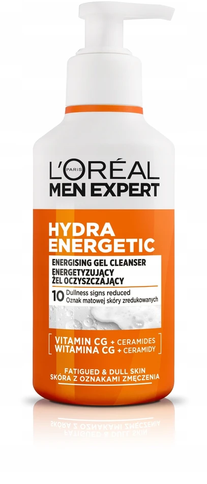 L'Oreal „Men Expert Hydra Energetic“ energizuojantis valomasis gelis odai su nuovargio požymiais 260 ml