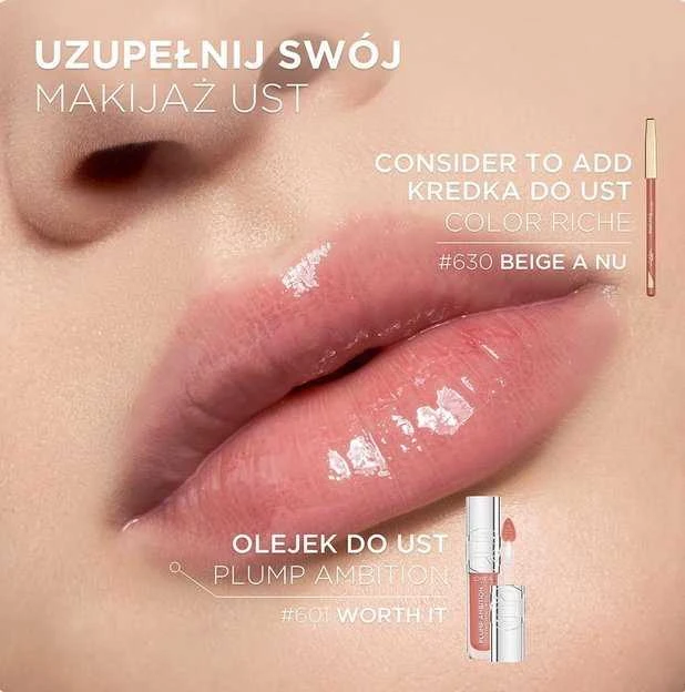 L'Oréal Paris Plump Ambition Hyaluron Lip Oil lūpų aliejus