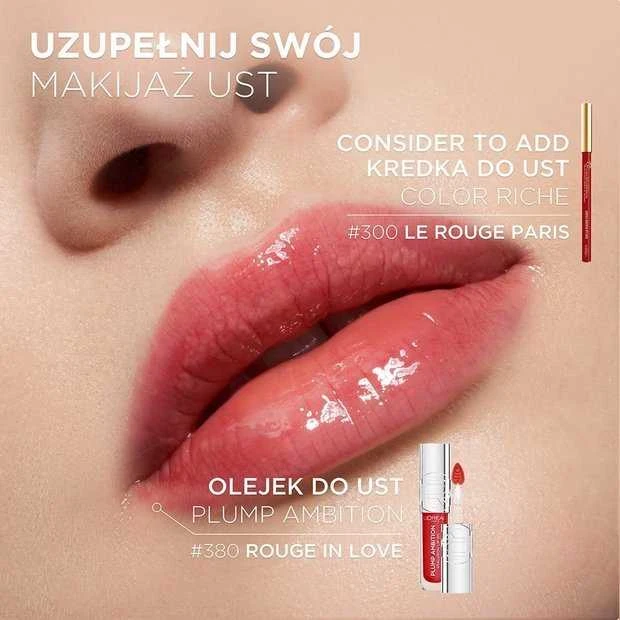L'Oréal Paris Plump Ambition Hyaluron Lip Oil lūpų aliejus