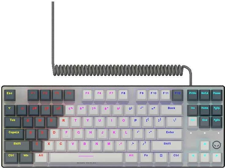 LORGAR Azar 514TKL, su laidu RGB mechaninė klaviatūra žaidimams, baltas, EN išdėstymas