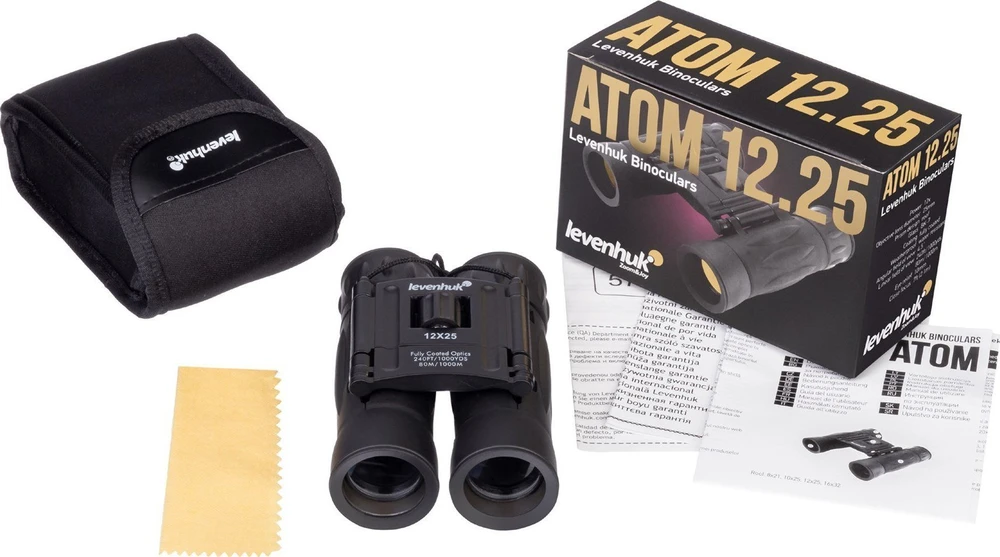 Levenhuk Atom 12x25 Neperšlampami Kompaktiški Žiūronai