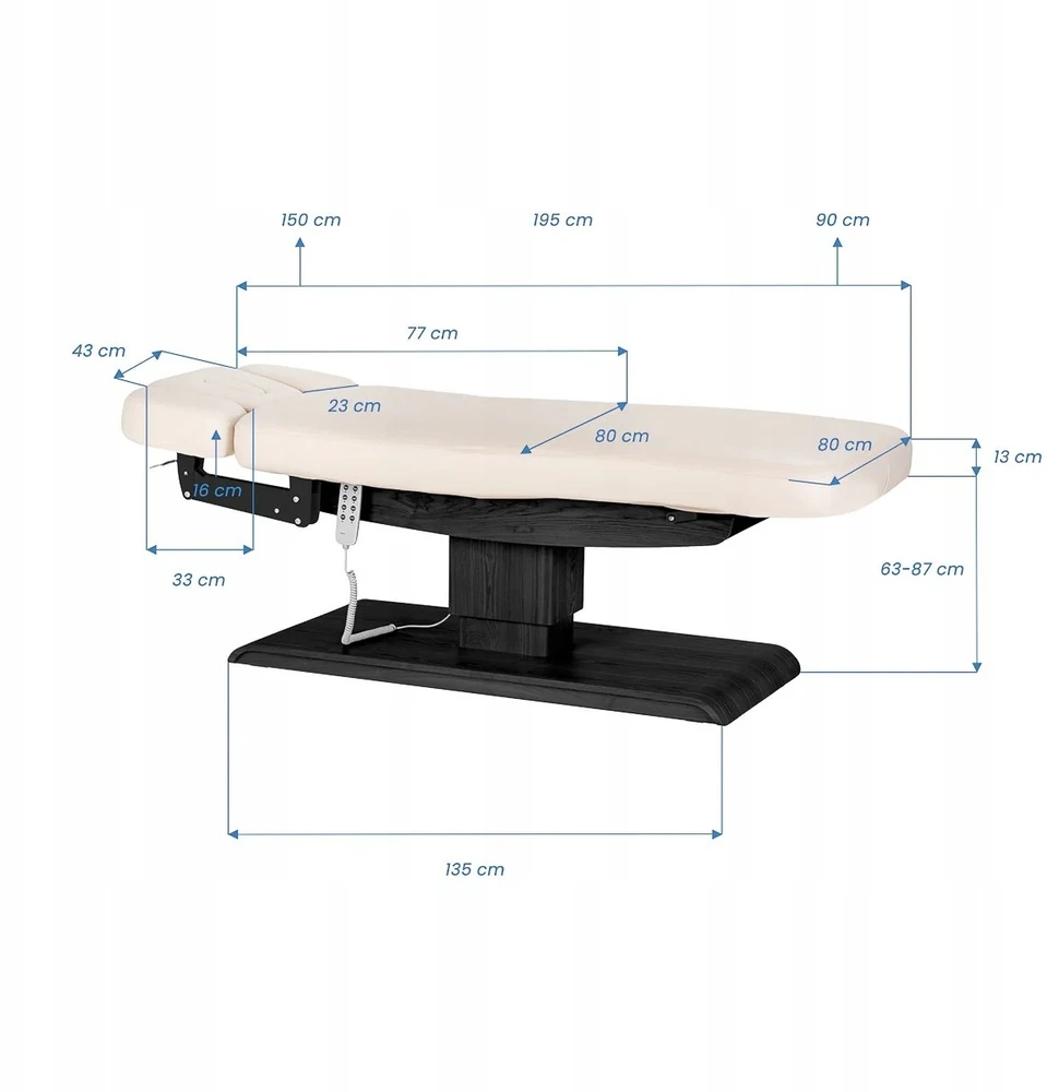 Activeshop Kosmetologinis SPA gultas Sillon Relax cream and juodas