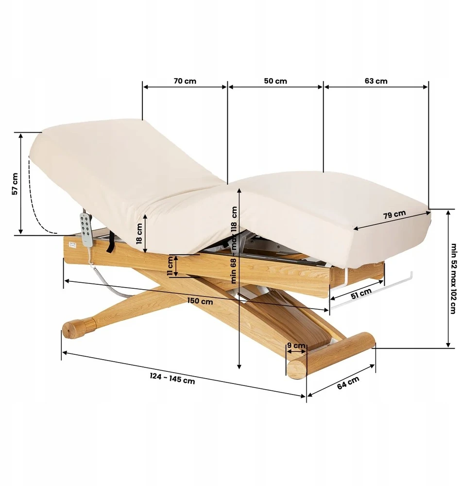 Activeshop Kosmetinė SPA lova „Sillon Siesta“ kreminės ir rudos spalvos