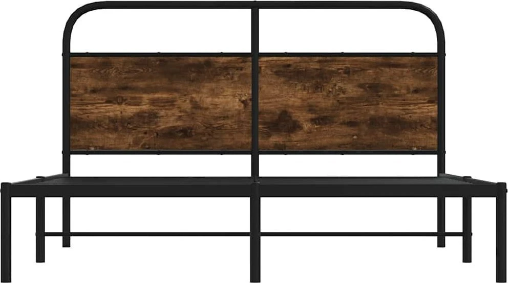Lova Lovos rėmas be čiužinio, dūminio ąžuolo, 135x190 cm, mediena