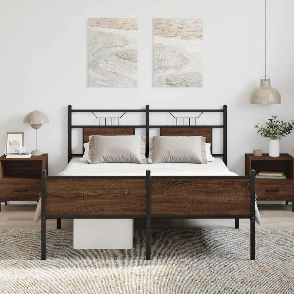 Lovos rėmas be čiužinio, dūminis, 140x200cm, apdirbta mediena