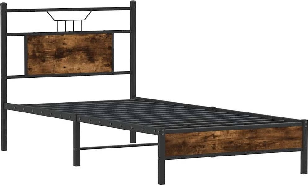 Lovos rėmas be čiužinio, dūminis, 75x190cm, apdirbta mediena
