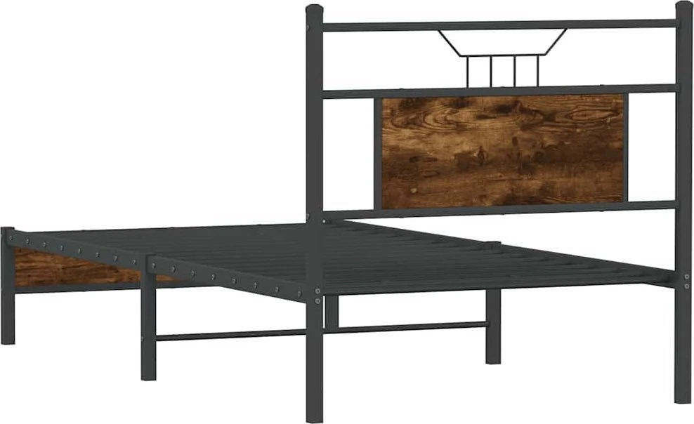 Lovos rėmas be čiužinio, dūminis, 90x190cm, apdirbta mediena