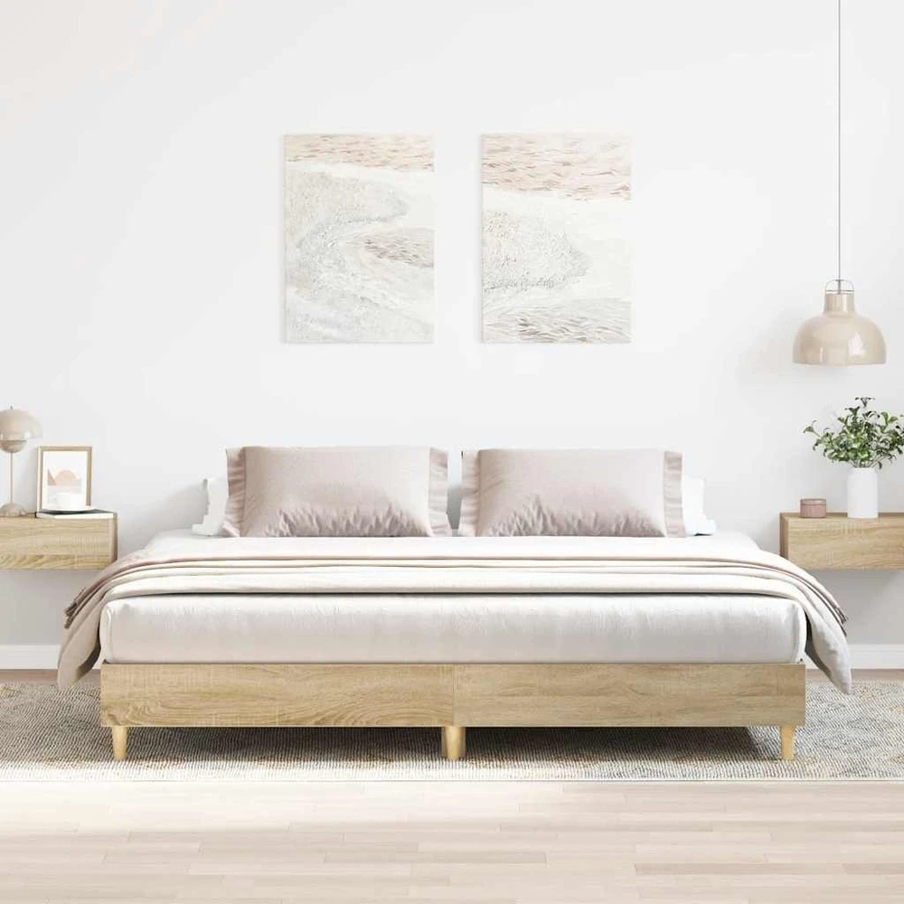 Lovos rėmas be čiužinio, sonoma, 160x200cm, apdirbta mediena