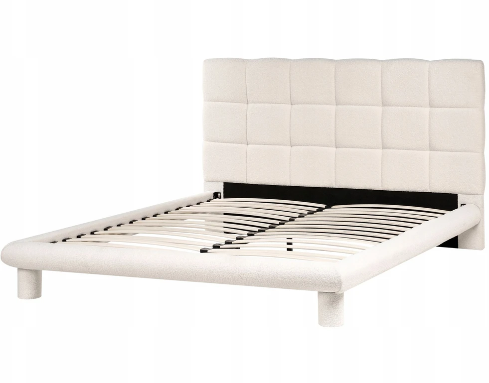 Beliani Lova Boucle CRESSAT 160 x 200 cm, kreminės baltos spalvos