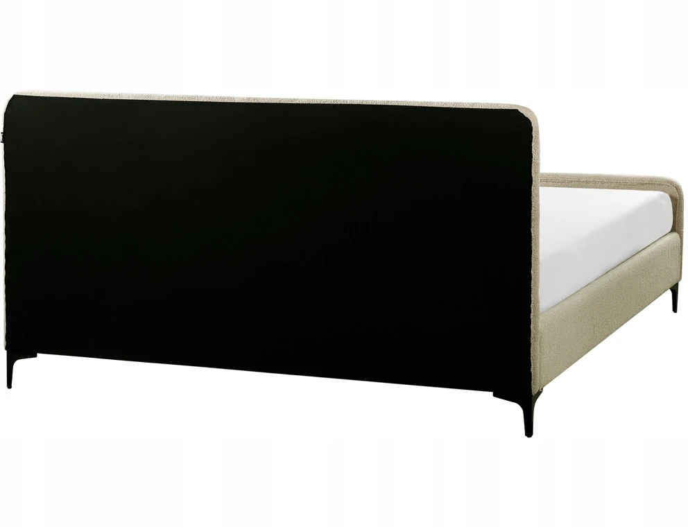 Beliani Boucle lova LUNAN 180 x 200 cm smėlio spalvos