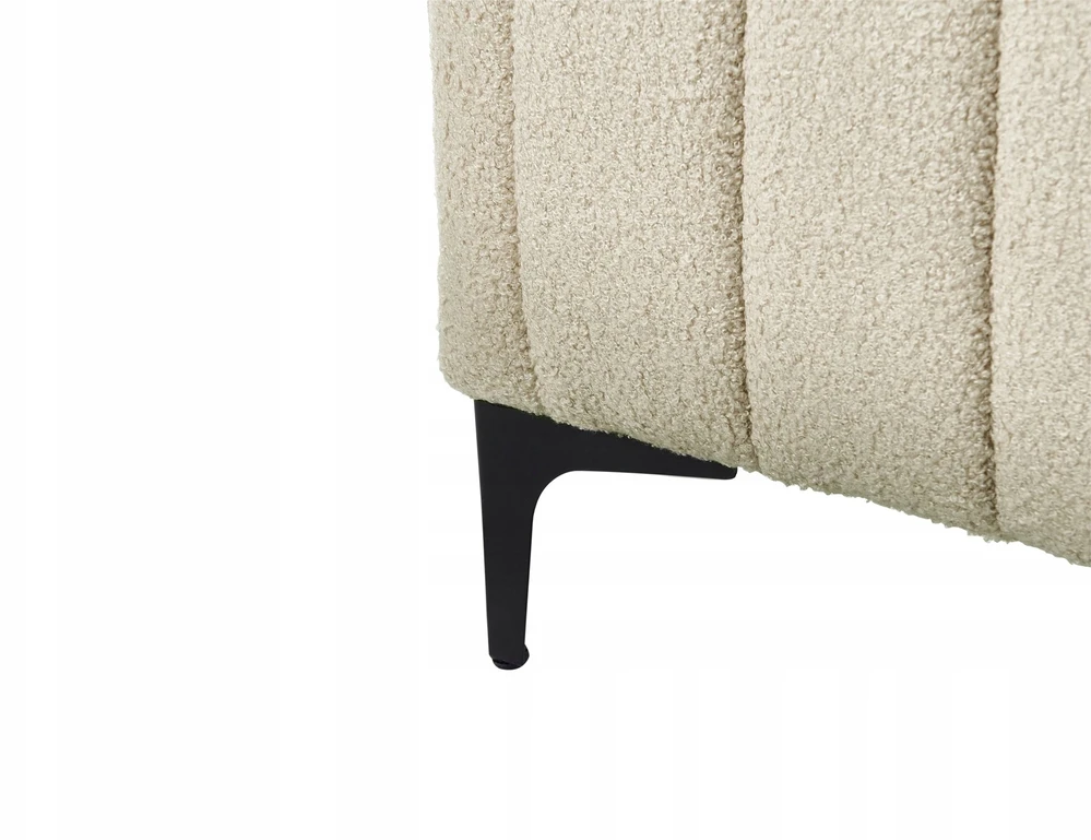 Beliani Boucle lova LUNAN 180 x 200 cm smėlio spalvos