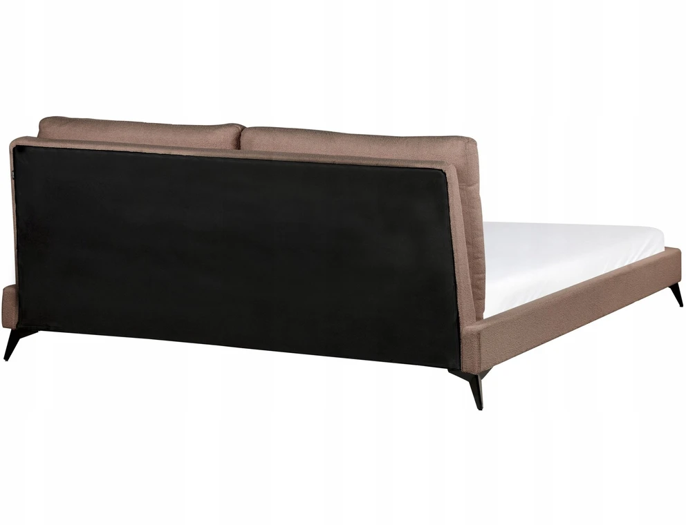 Beliani Dviejų vietų lova Boucle MELLE 180 x 200 cm, ruda