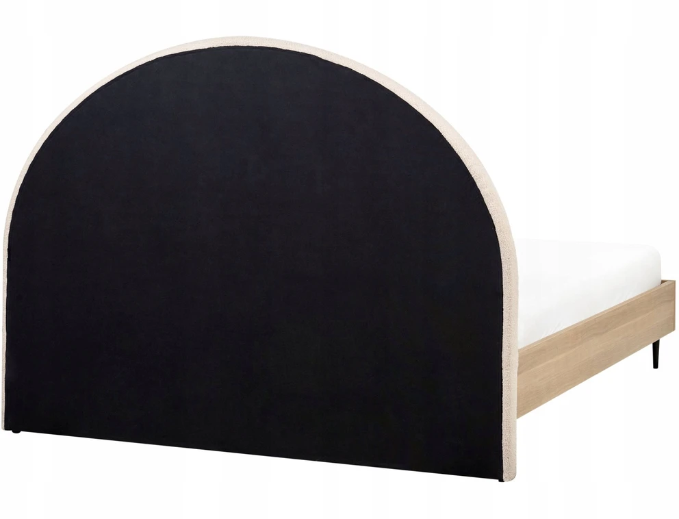 Beliani Dvigulė lova MILLAY 160 x 200 cm Boucle, smėlio spalvos