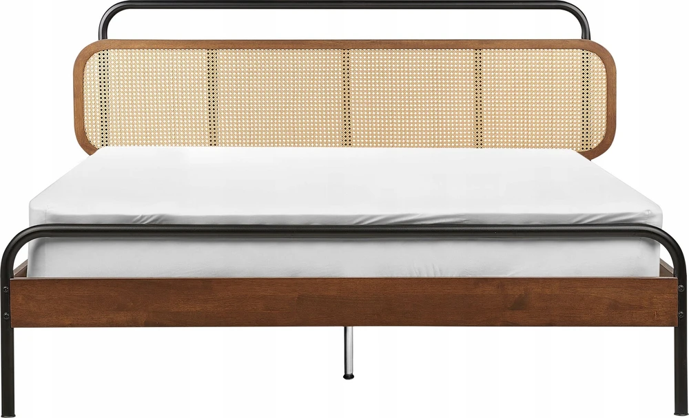Beliani Rotango lova BOUSSICOURT 160 x 200 cm tamsiai ruda