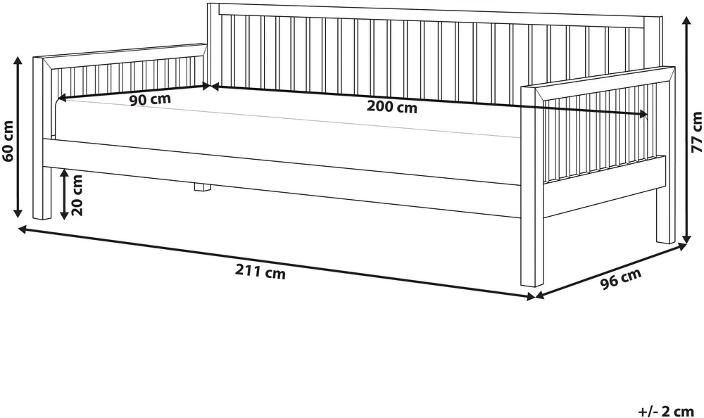 Beliani Dieninė lova TRICOT 90 x 200 cm šviesiai ruda