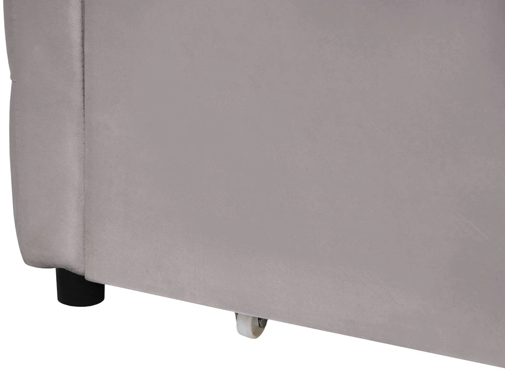 Beliani Dienos lova su stalčiais MARRAY veliūrinė šviesiai pilka 90 x 200 cm