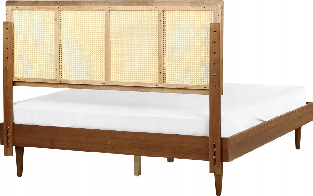 Beliani LED lova iš rotango AURAY 160 x 200 cm ruda