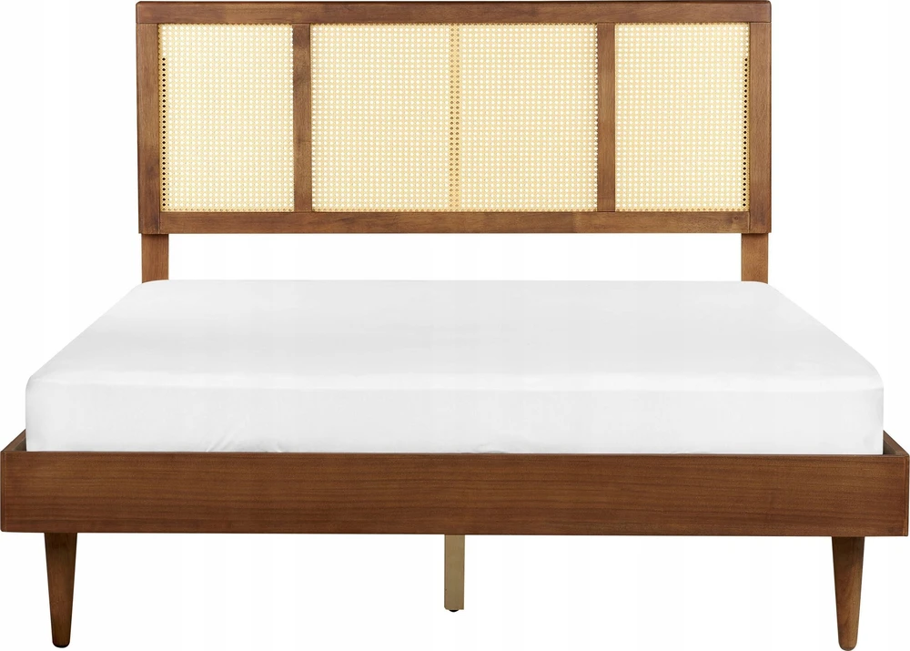 Beliani LED lova iš rotango AURAY 160 x 200 cm ruda
