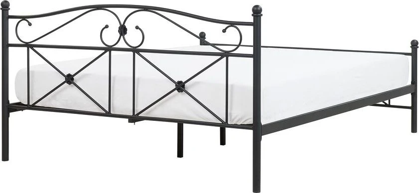 Beliani Metalinė lova RODEZ 140 x 200 cm Juoda