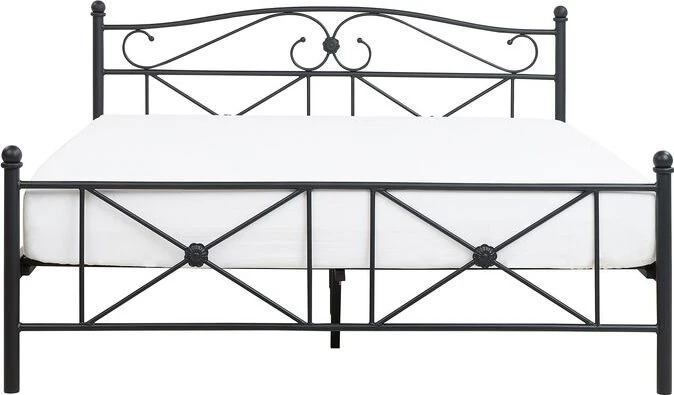 Beliani Metalinė lova RODEZ 140 x 200 cm Juoda