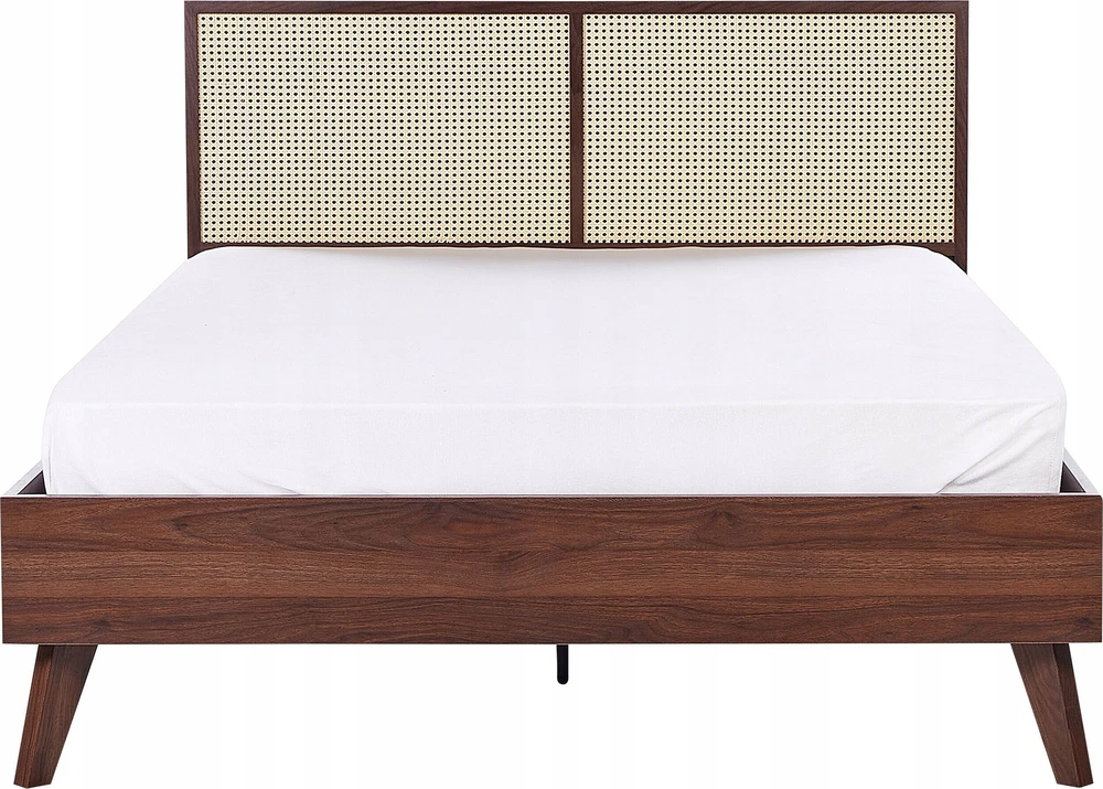 Beliani Rotango lova MONPAZIER 140 x 200 cm tamsiai ruda