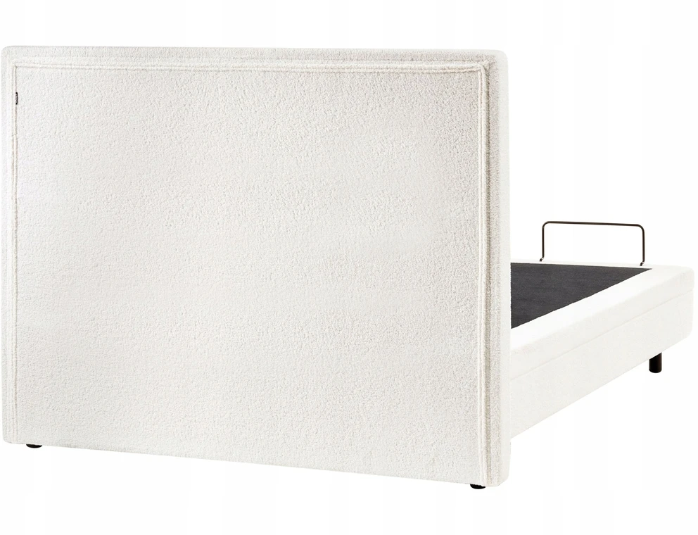 Beliani Reguliuojama lova Boucle CASTELLAN 160 x 200 cm, kreminė balta