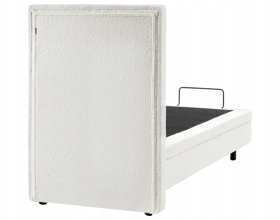 Beliani Reguliuojama lova Boucle CASTELLAN 80 x 200 cm kreminės spalvos