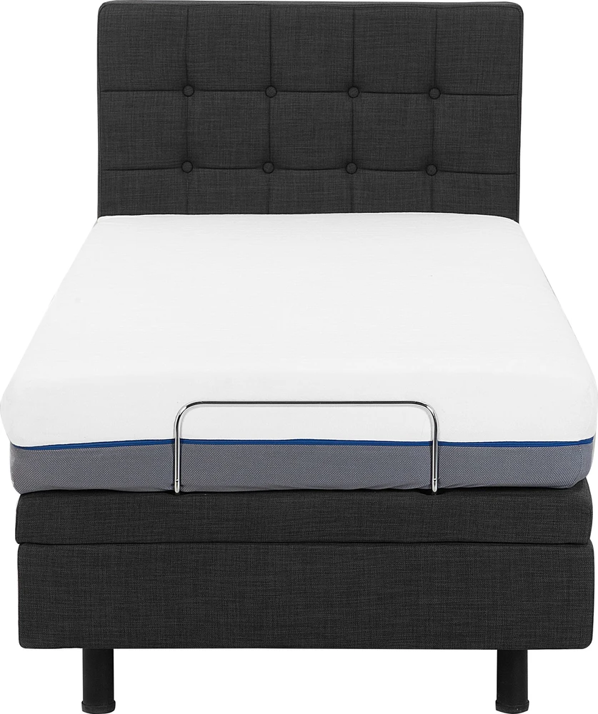 Beliani Reguliuojama lova DUKE 80 x 200 cm tamsiai pilka