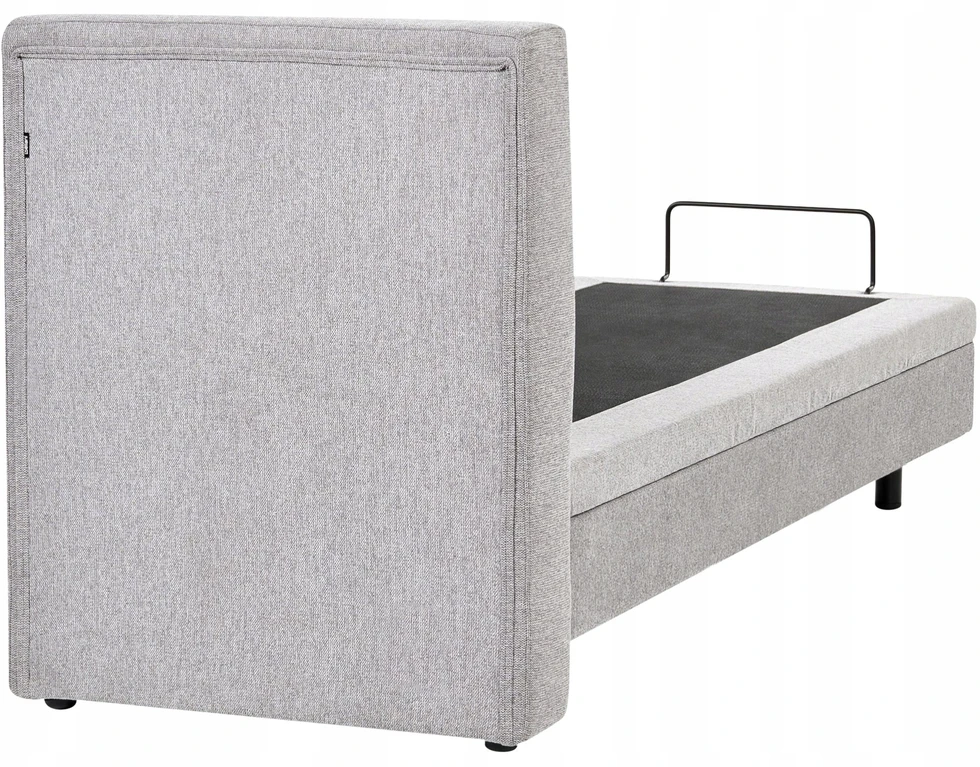 Beliani Reguliuojama lova VICEROY 80 x 200 cm šviesiai pilka