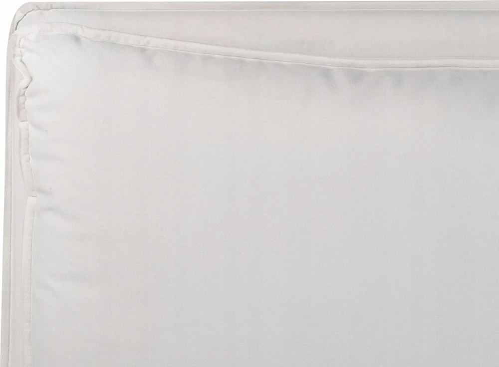 Beliani Lova su patalynės dėže BAJONNA veliūrinė, kreminė balta, 160 x 200 cm