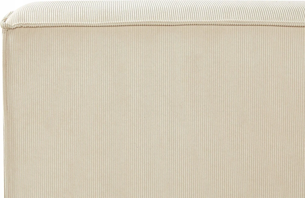 Beliani Švelni corduroy lova LINARDS 180 x 200 cm smėlio spalvos