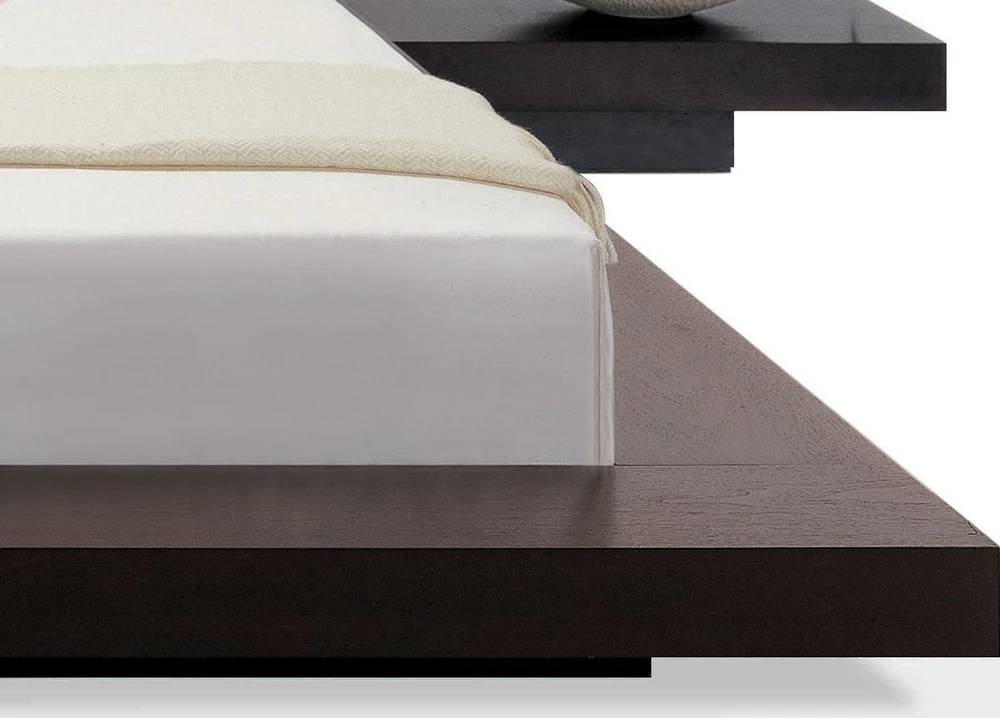 Beliani Vandeninė lova iš dirbtinės odos ZEN 180 x 200 cm tamsaus uosio spalvos
