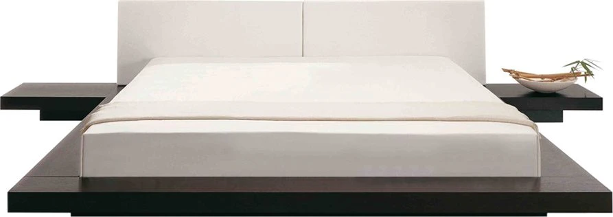 Beliani Vandeninė lova iš dirbtinės odos ZEN 180 x 200 cm tamsaus uosio spalvos