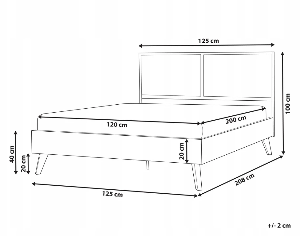 Beliani Technorattano lova MONPAZIER 120 x 200 cm juoda