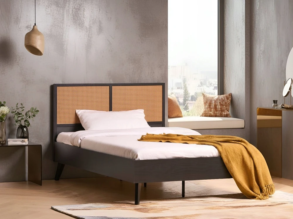 Beliani Technorattano lova MONPAZIER 120 x 200 cm juoda