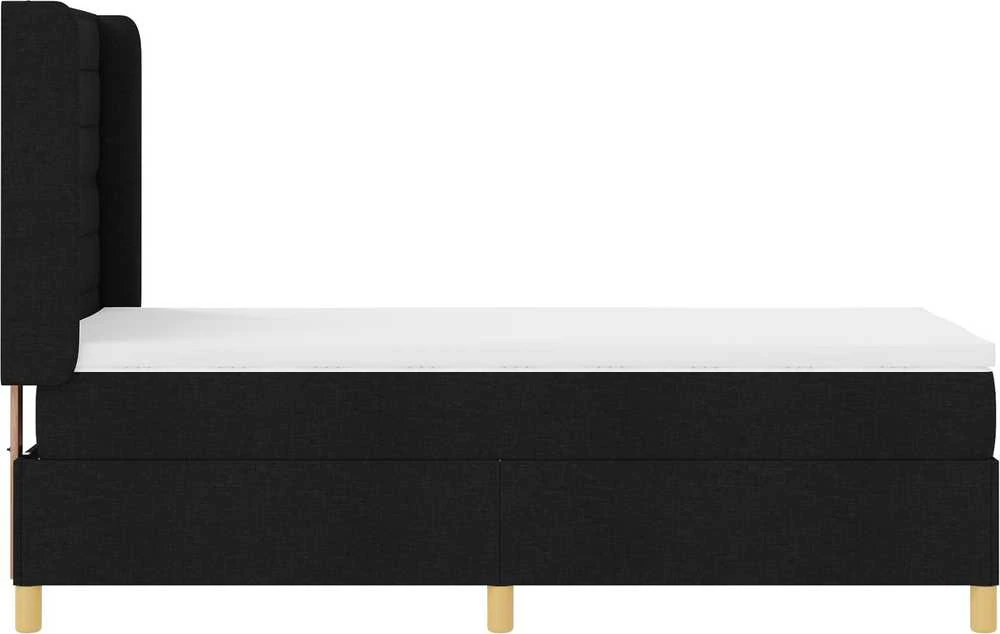 Kiemas lova su čiužiniu Juoda 100 x 200 cm audinys