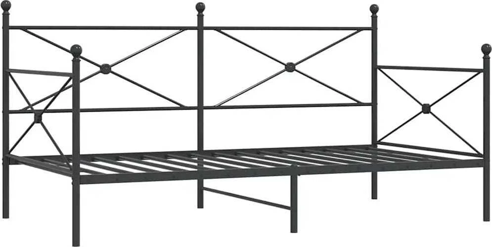 Dieninė lova be čiužinio Juoda 100x200 cm Plienas