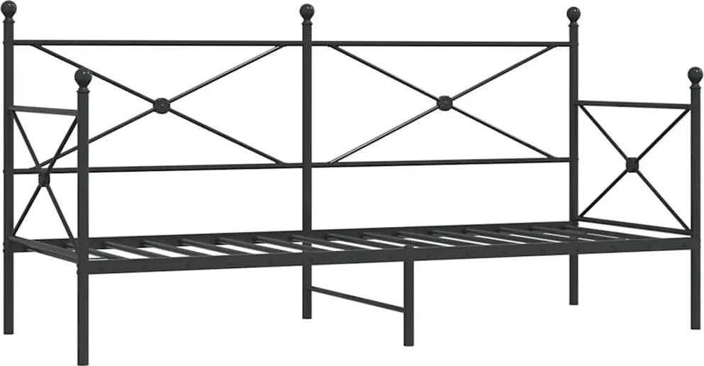 Dieninė lova be čiužinio Juoda 80x200 cm Plienas