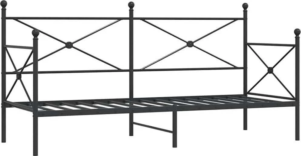 Dieninė lova be čiužinio Juoda 90x200 cm Plienas