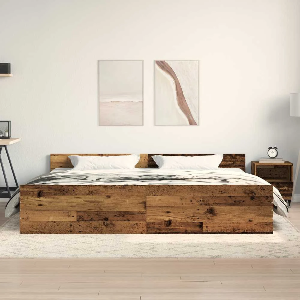 Lovos rėmas Senovinis medis 203 x 203 x 50 cm Apdirbta mediena