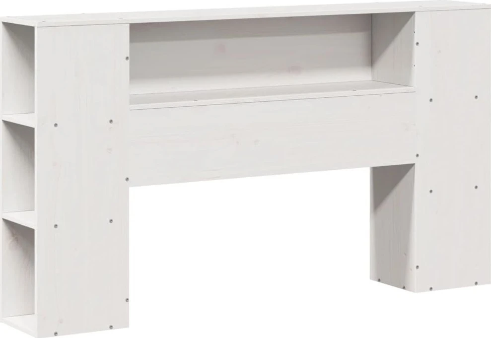 Lova su knygų spinta be čiužinio, balta, 140x190cm, pušis