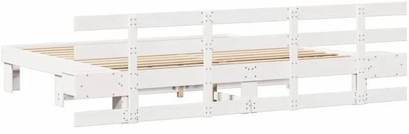 Lovos rėmas Balta 200 x 200 cm Kietos pušies mediena