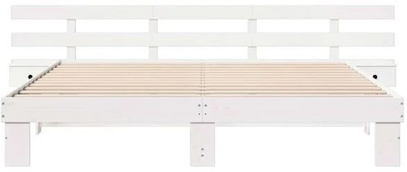 Lovos rėmas Balta 200 x 200 cm Kietos pušies mediena