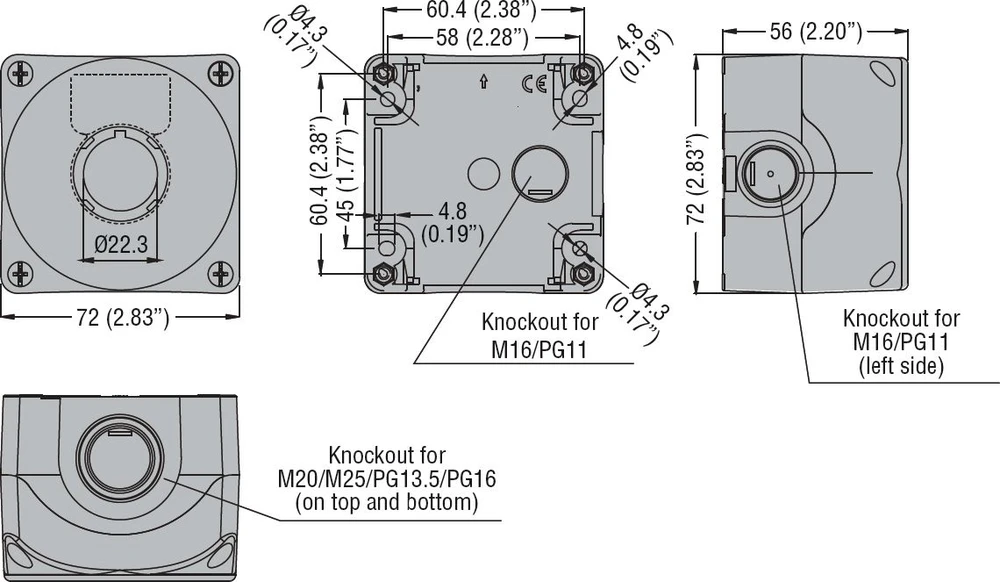 LPZP1A8 dėklo techninių matmenų brėžinys