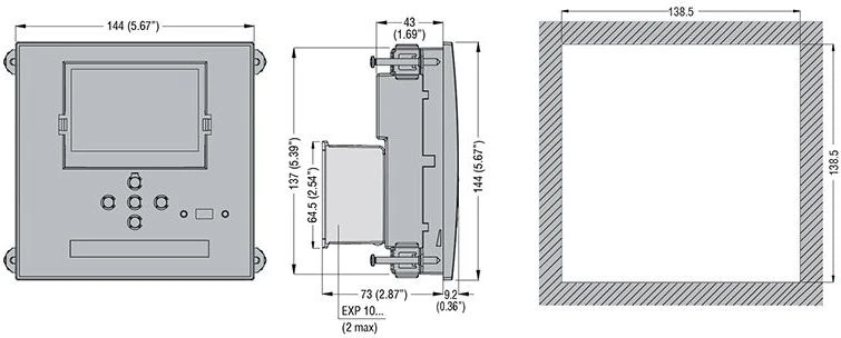 Lovato Electric Automatinis tinklo jungiklis 100-240V kintamosios srovės maitinimo šaltinis 144x144mm (ATL600)