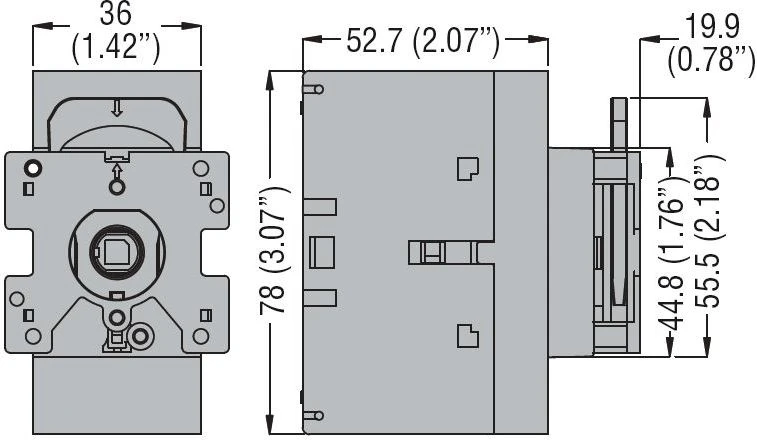Lovato Electric 3P 25A izoliacinis atjungiklis, montuojamas be rankenėlės (GA025C)