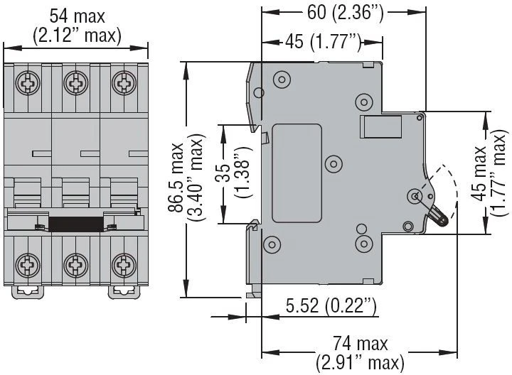 Lovato Electric LOVATO P1MB3PC16 Grandinės pertraukiklis 3P C 16A 10kA P1MB3PC16