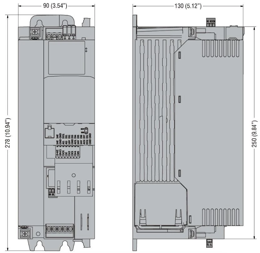 Lovato Electric Trifazis dažnio keitiklis 4kW Uįv=3x400-480V, Uišv=3x400-480V/9,5A EMC filtras (VLB30040A480)